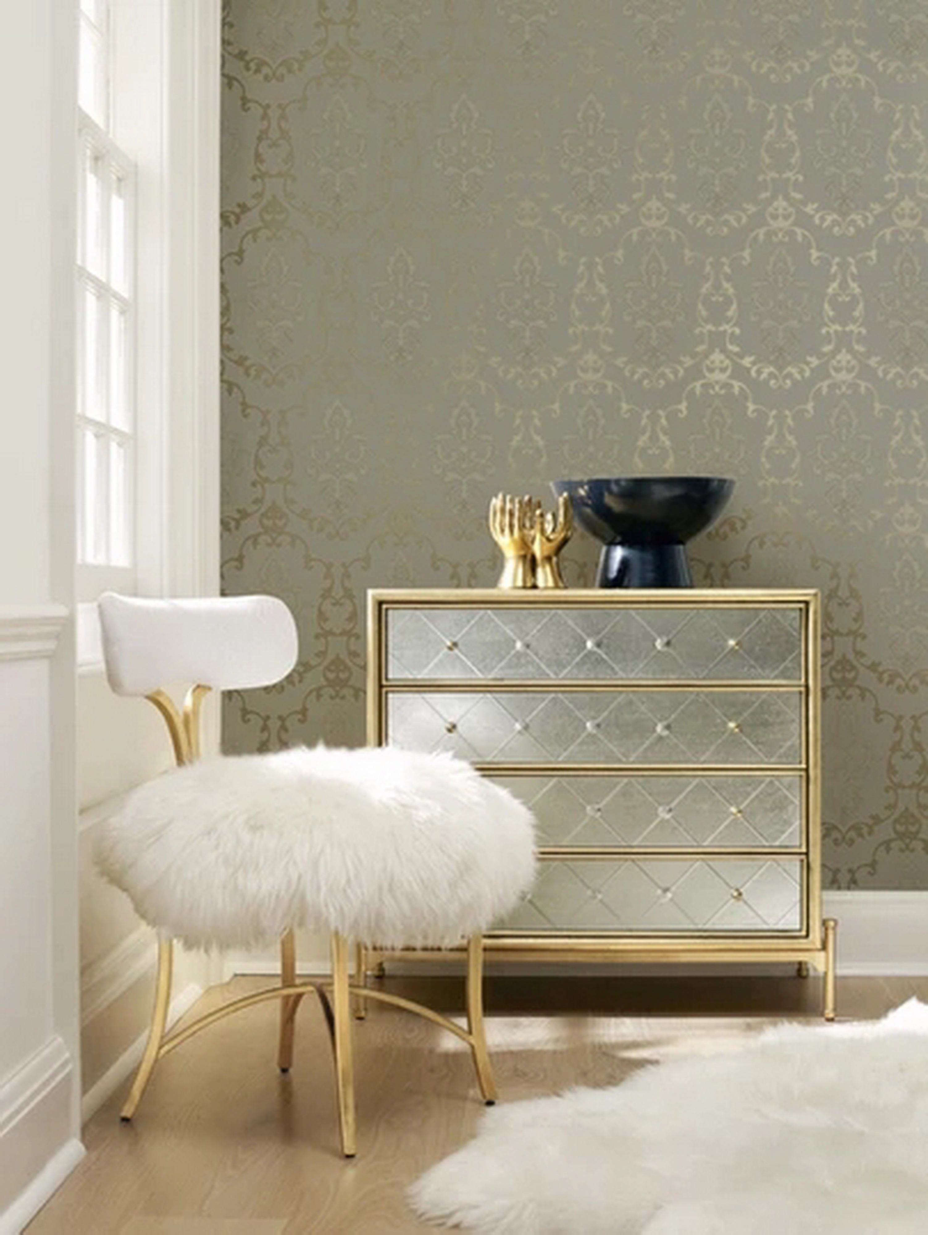 Luxury Damask Texture Nonwoven Wallpaper for Wall