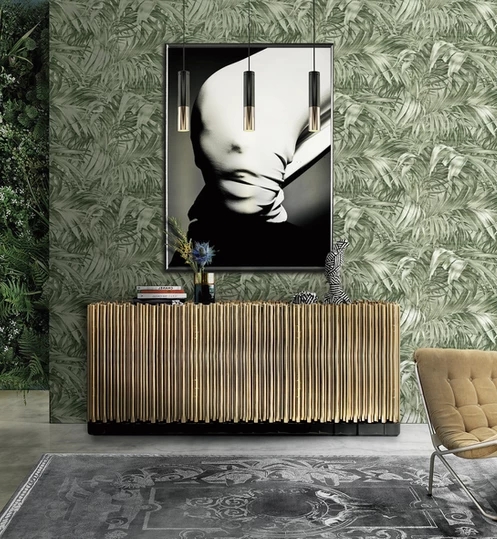 Green Tropical Rainforest Fresh Non Woven Wallpaper For Background