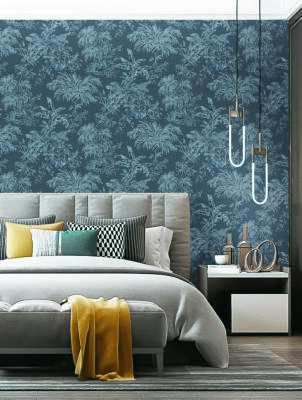 PVC Wall paper leaves pvc material for interior walls houses 